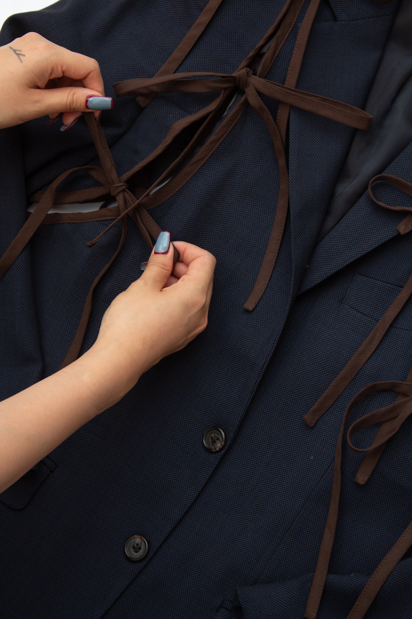 APRON BLAZER IN COCOA