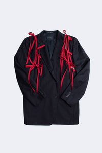 THE APRON BLAZER IN CRIMSON