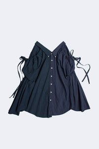 SHKIRT IN NAVY PLAID SIZE MEDIUM