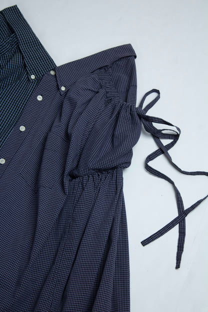 SHKIRT IN NAVY PLAID SIZE MEDIUM