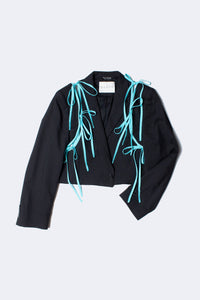 TURQUOISE APRON BLAZER